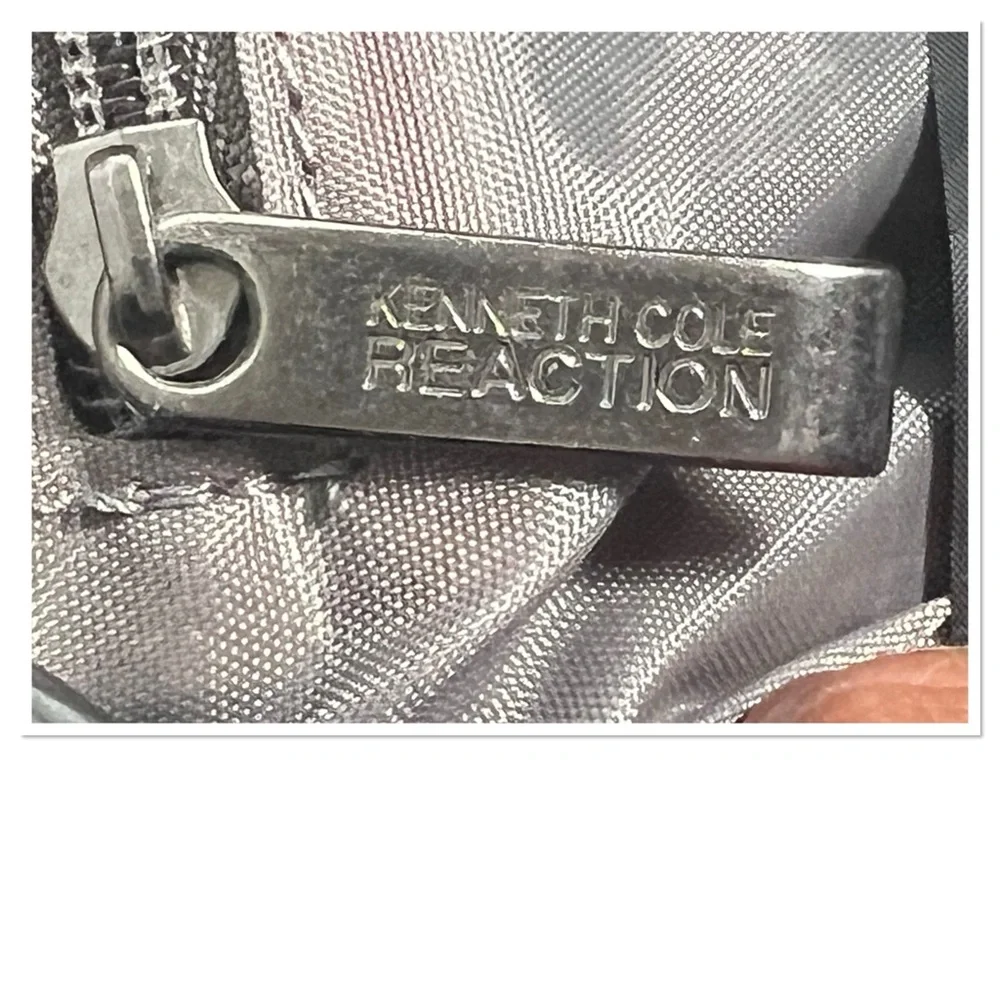 Kenneth Cole Leather and Canvas Crossbody Messenger Laptop Bag